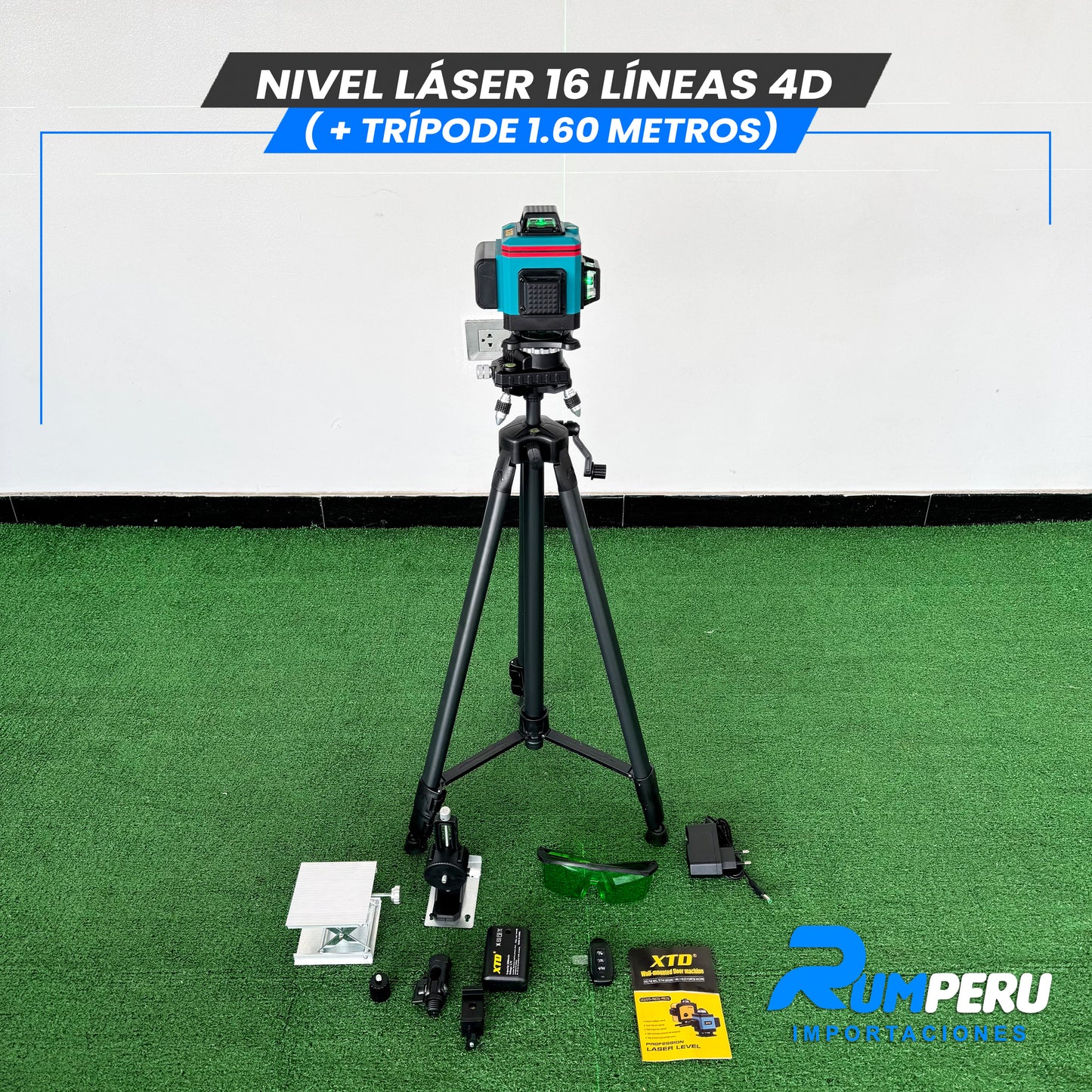 Nivel laser 16 líneas 4D (+ trípode 1.60 metros )