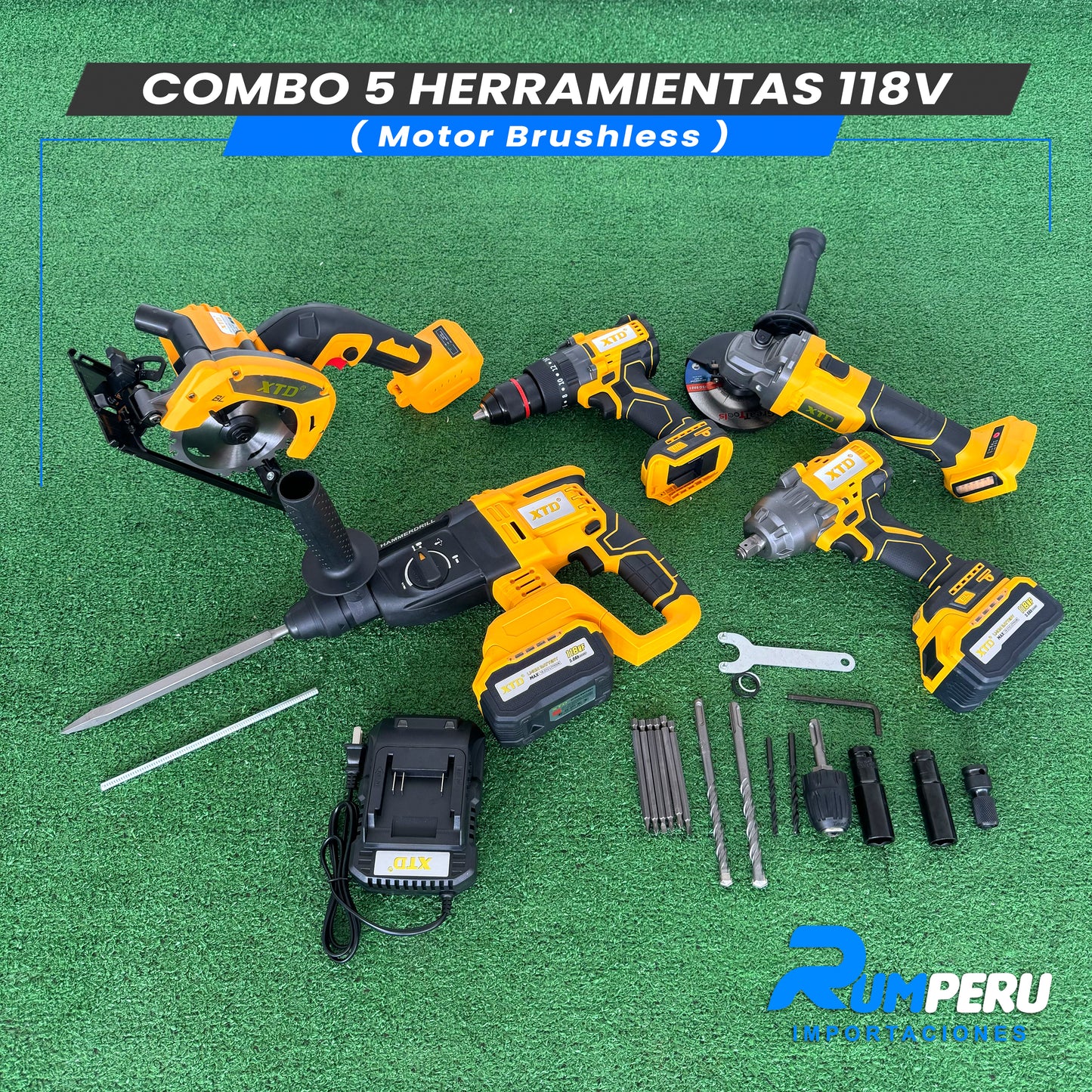 COMBO 5 HERRAMIENTAS 118V (MOTOR BRUSHLESS
