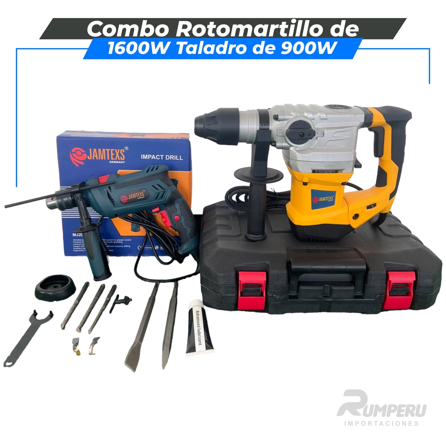 Combo Rotomartillo de 1600W Taladro de 900W