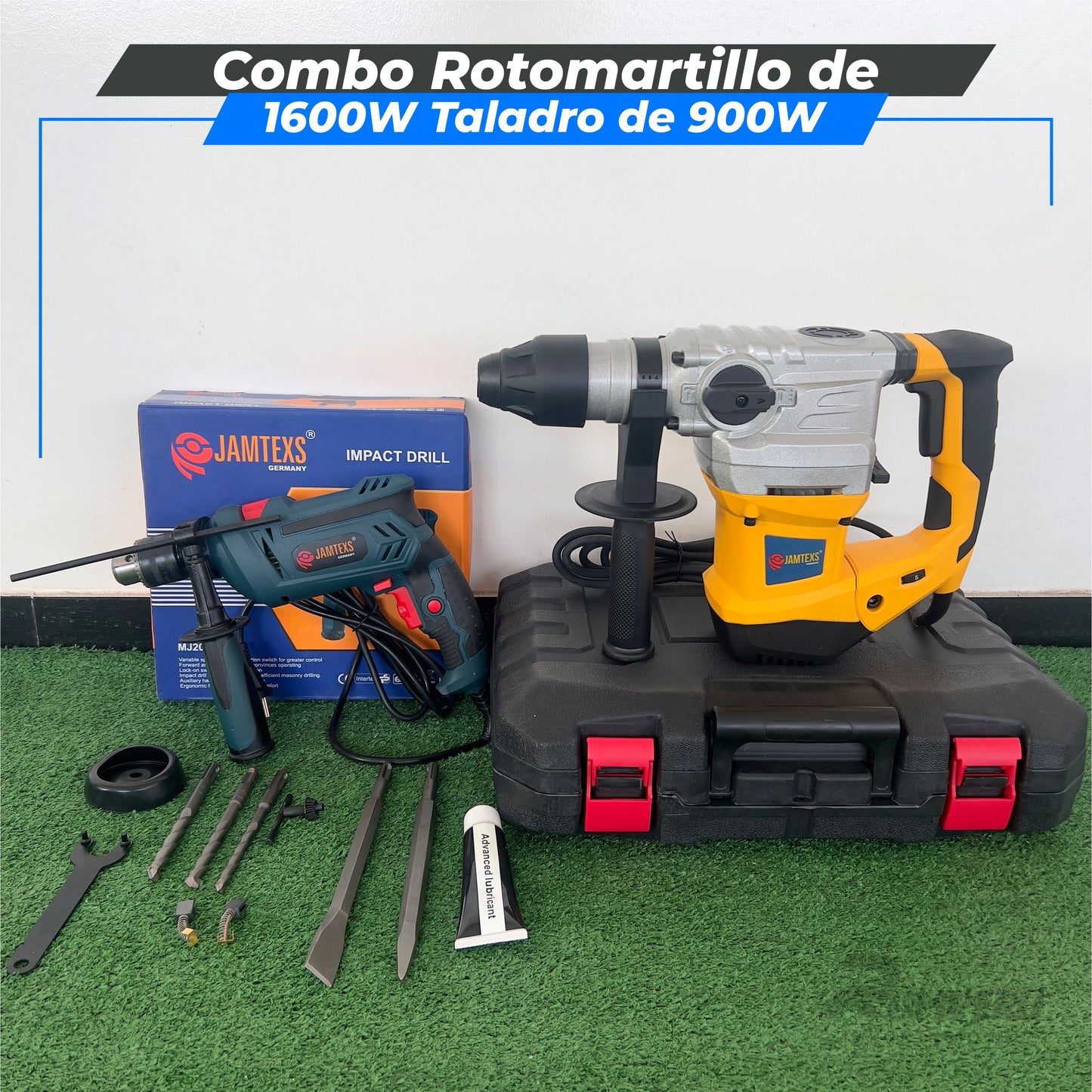 Combo Rotomartillo de 1600W Taladro de 900W