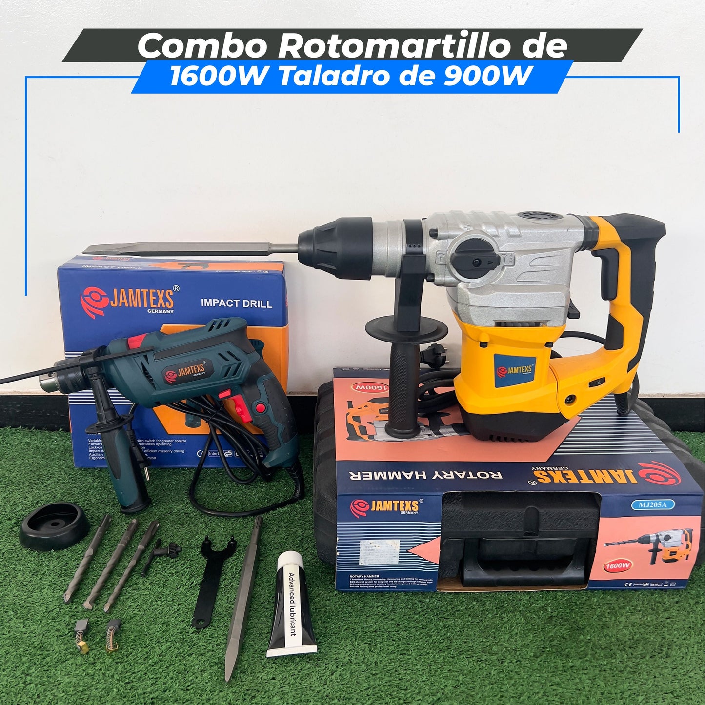 Combo Rotomartillo de 1600W Taladro de 900W