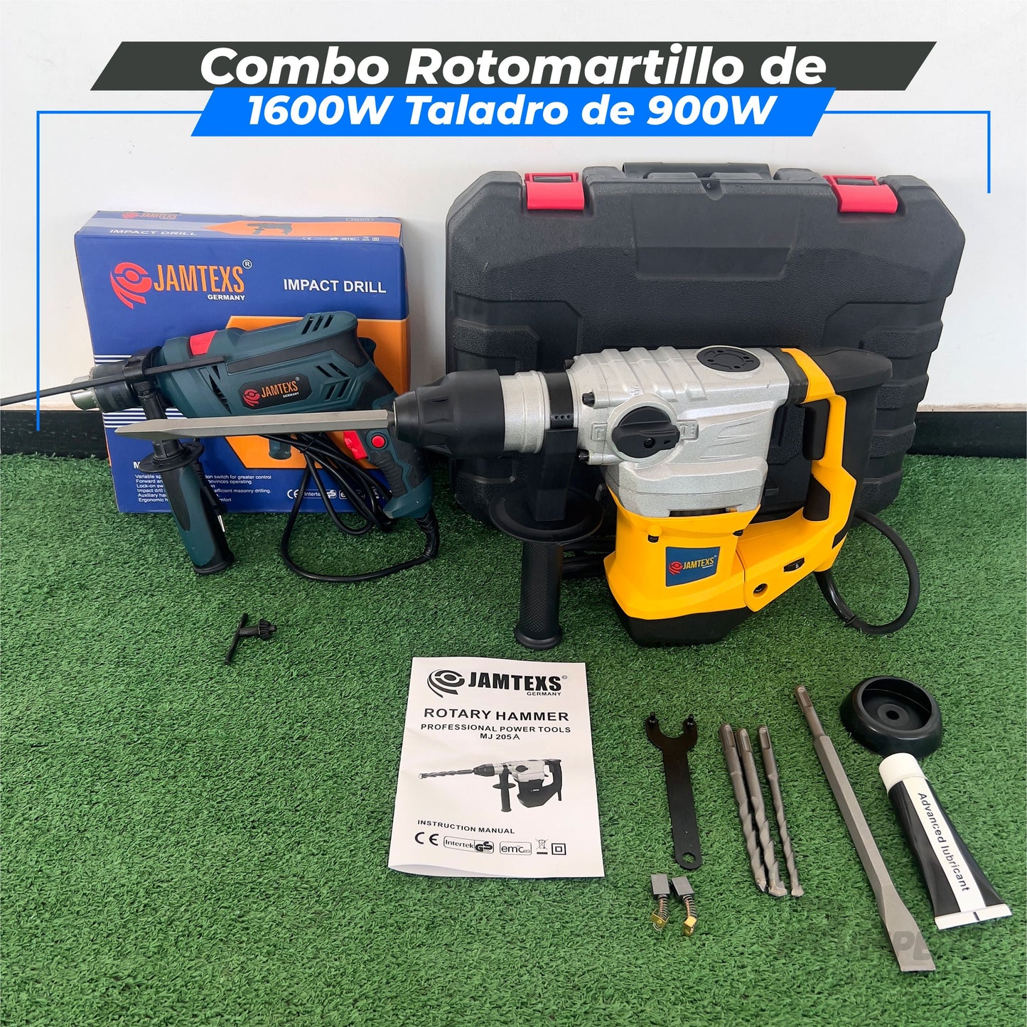 Combo Rotomartillo de 1600W Taladro de 900W