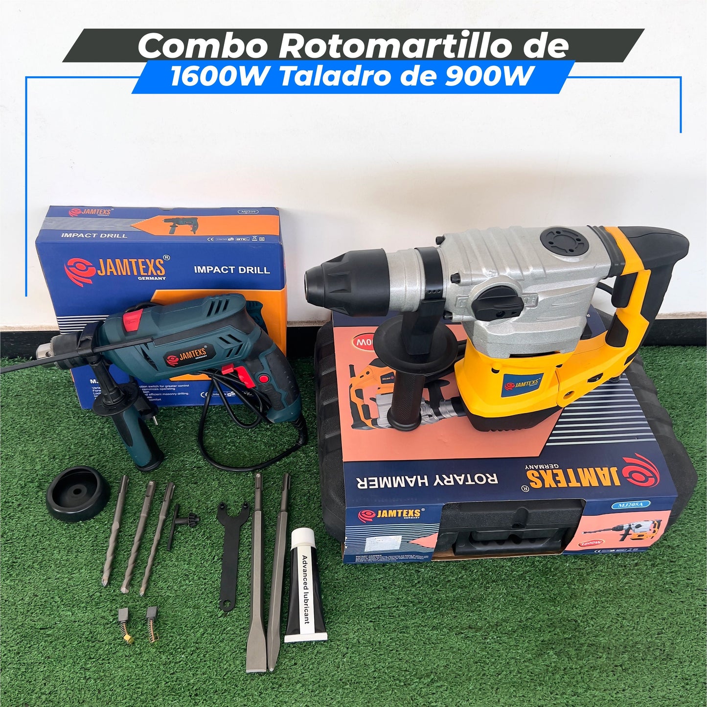 Combo Rotomartillo de 1600W Taladro de 900W