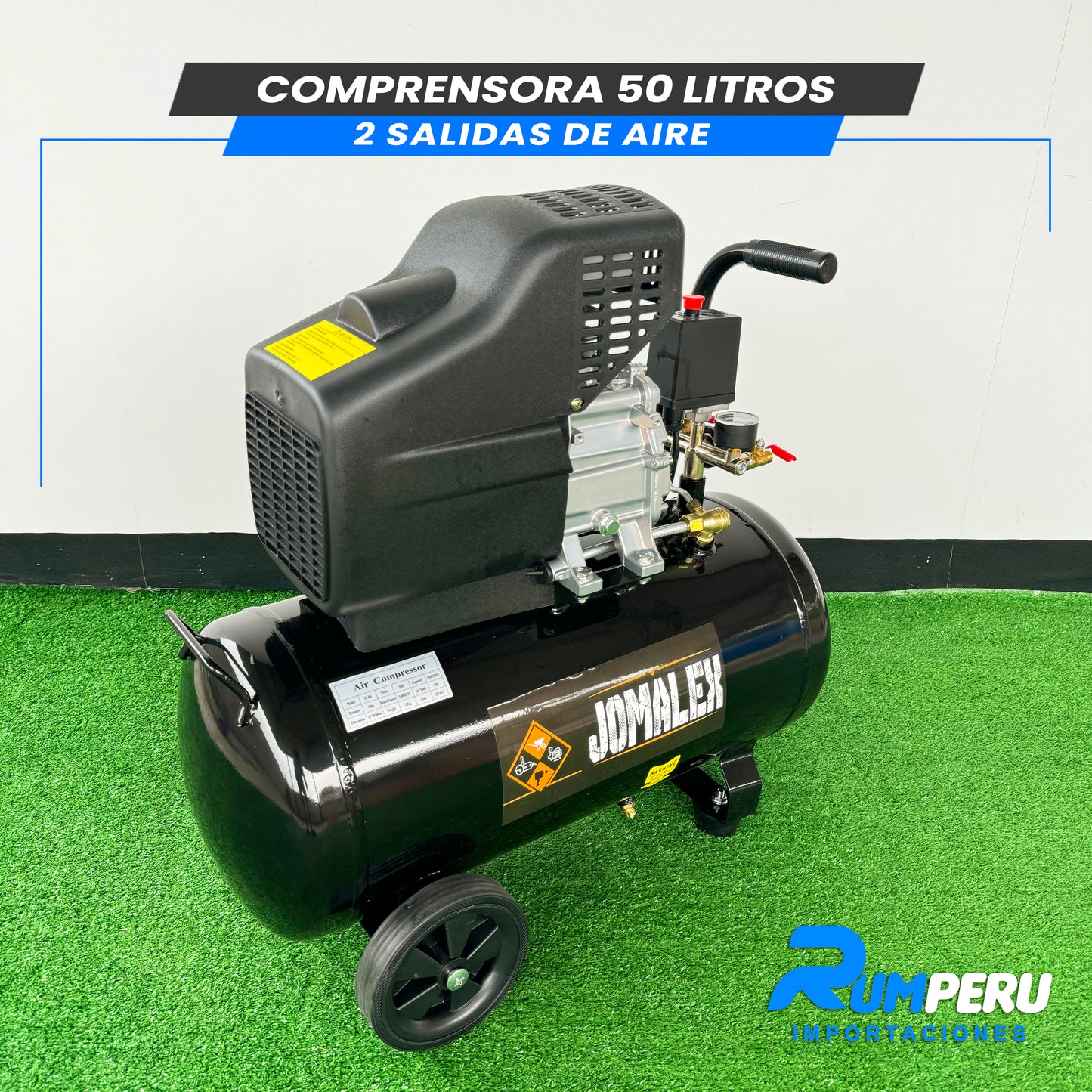 COMPRESORA 50 LITROS 2 SALIDAS DE AIRE