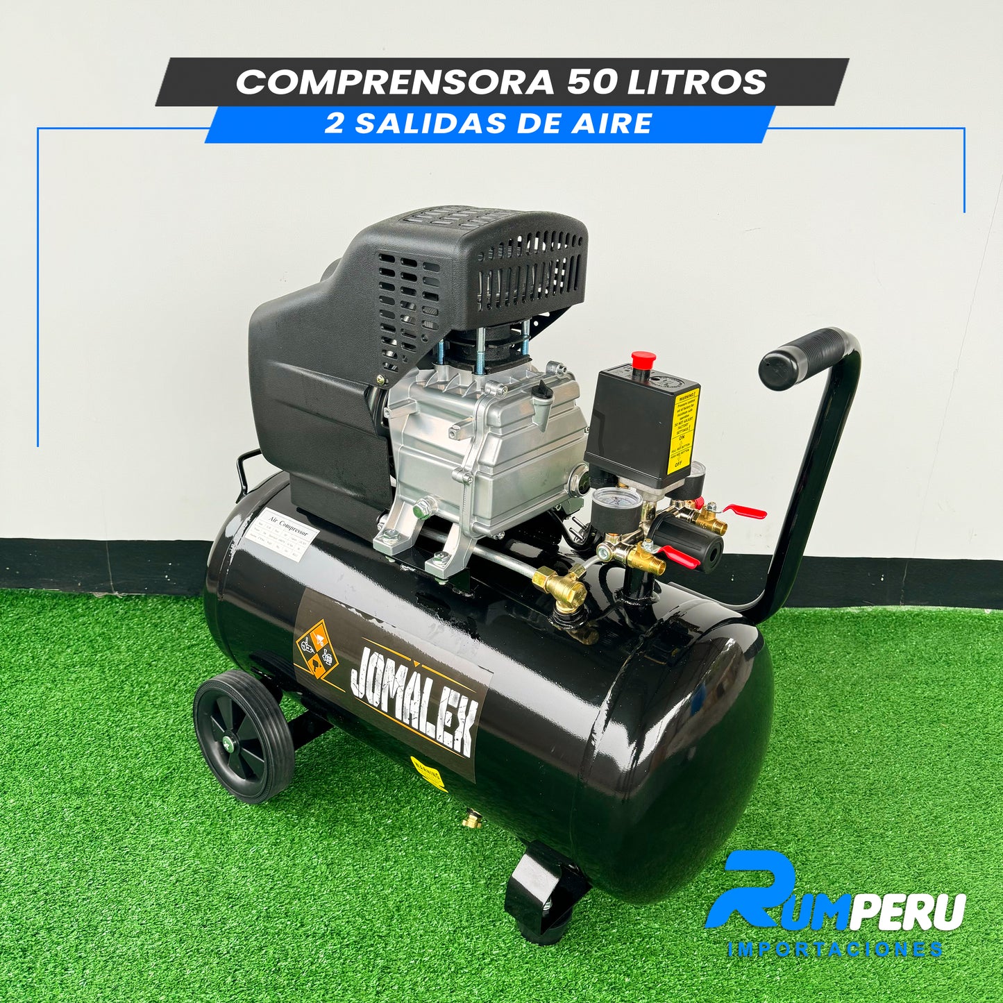 COMPRESORA 50 LITROS 2 SALIDAS DE AIRE