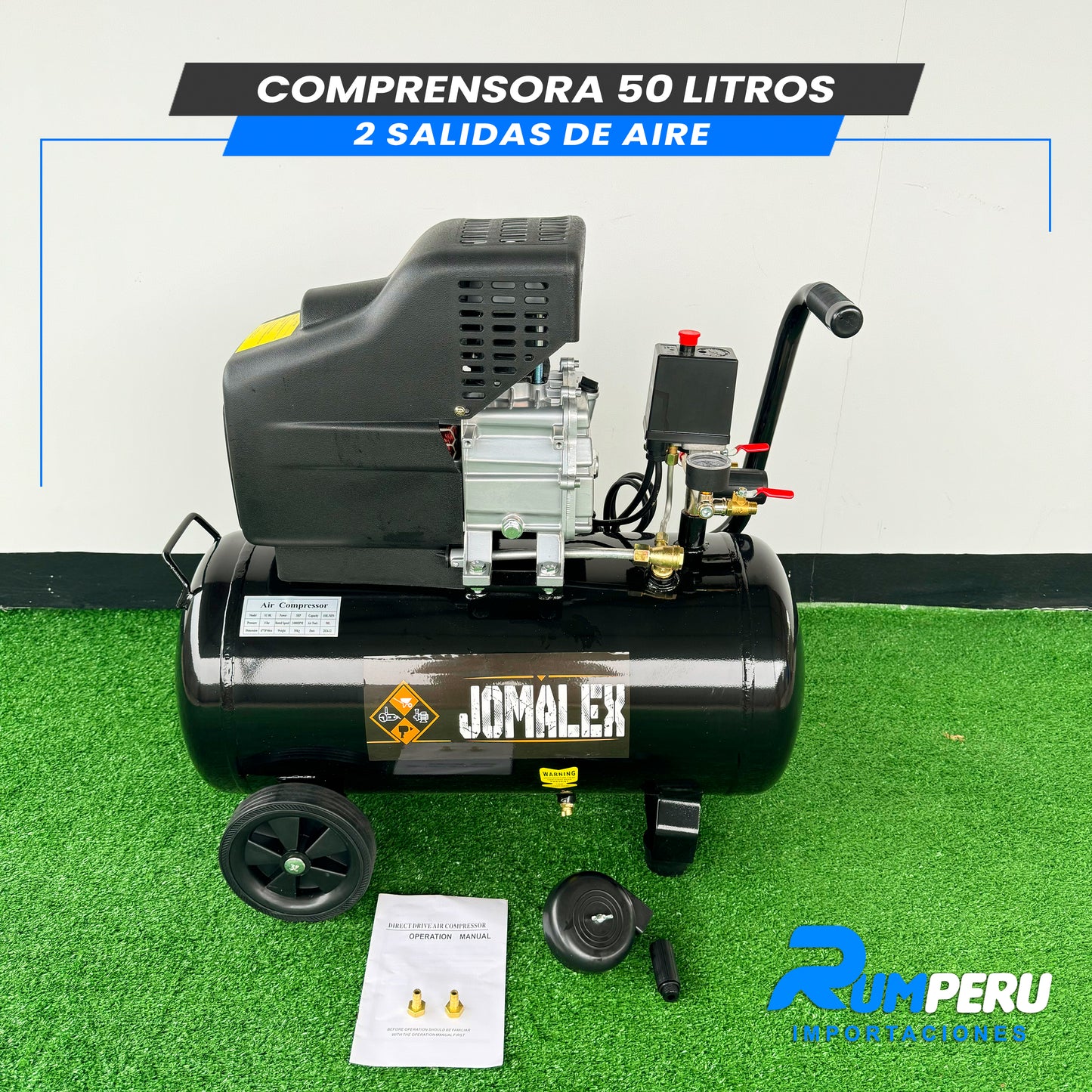 COMPRESORA 50 LITROS 2 SALIDAS DE AIRE