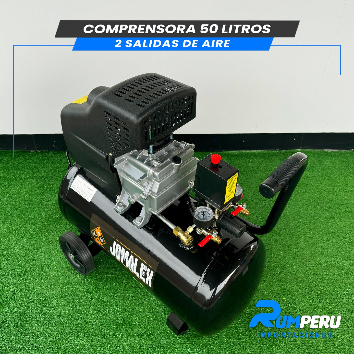 COMPRESORA 50 LITROS 2 SALIDAS DE AIRE