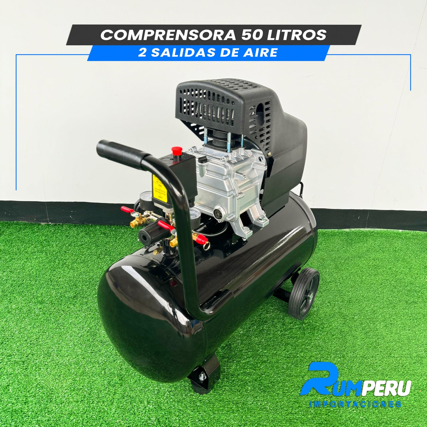 COMPRESORA 50 LITROS 2 SALIDAS DE AIRE