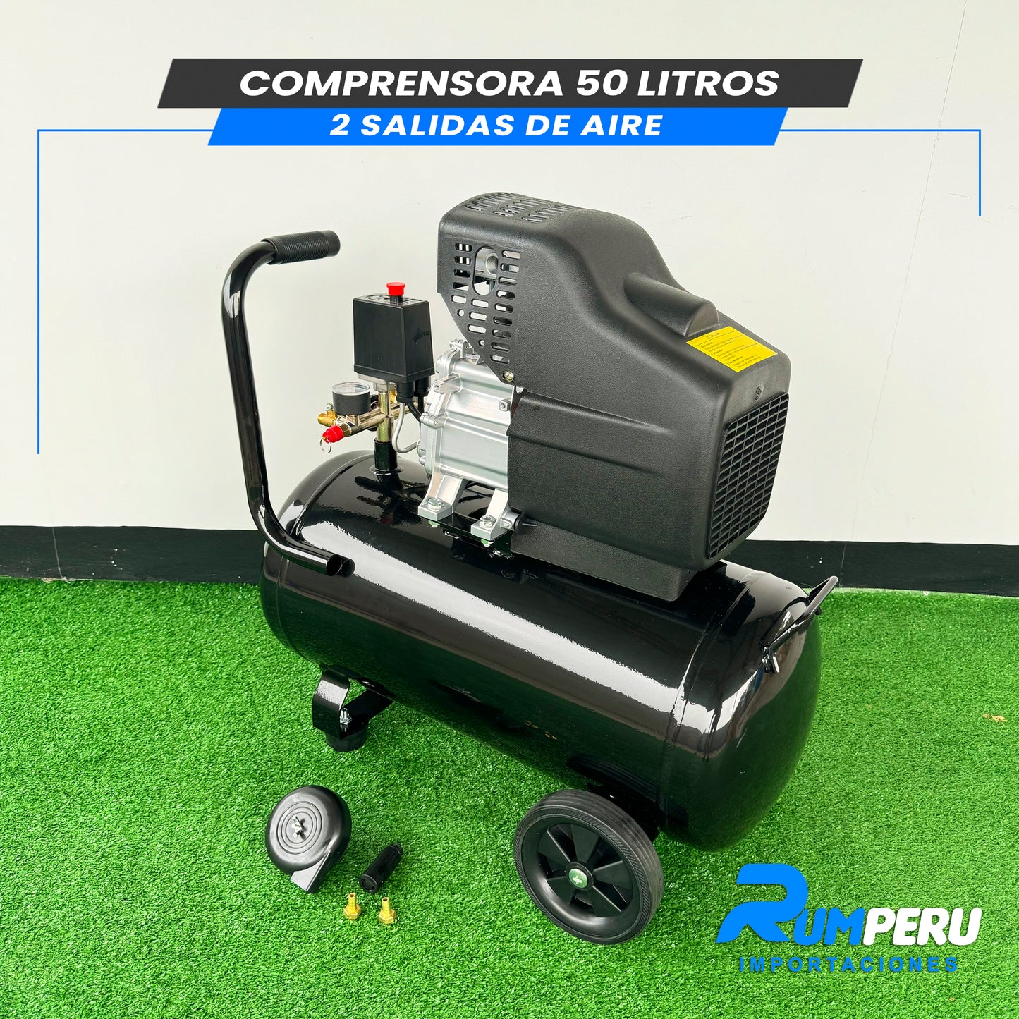 COMPRESORA 50 LITROS 2 SALIDAS DE AIRE