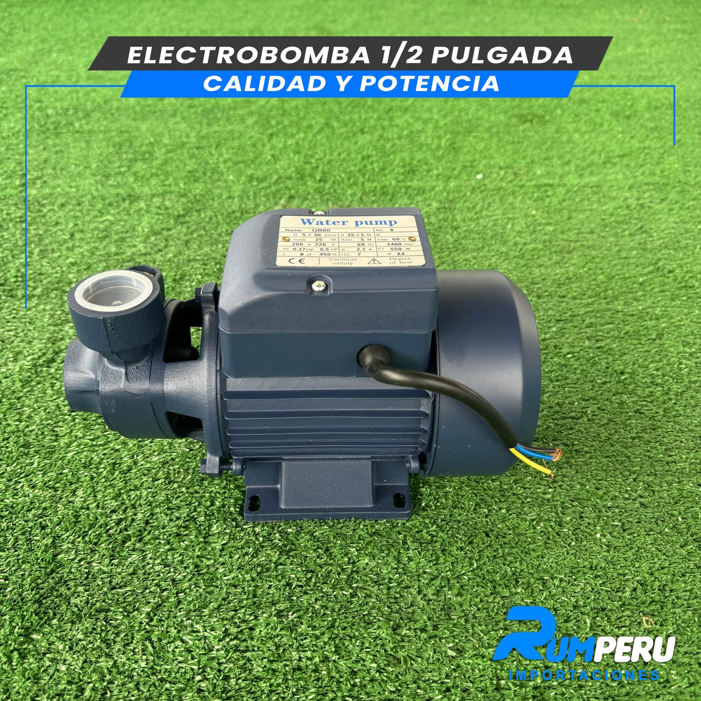 ELECTROBOMBA 1/2 PULGADA CALIDAD Y POTENCIA