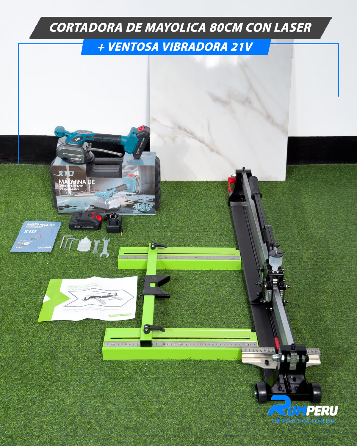 Cortadora De Mayólica 80CM Con laser + Ventosa Vibradora 21V