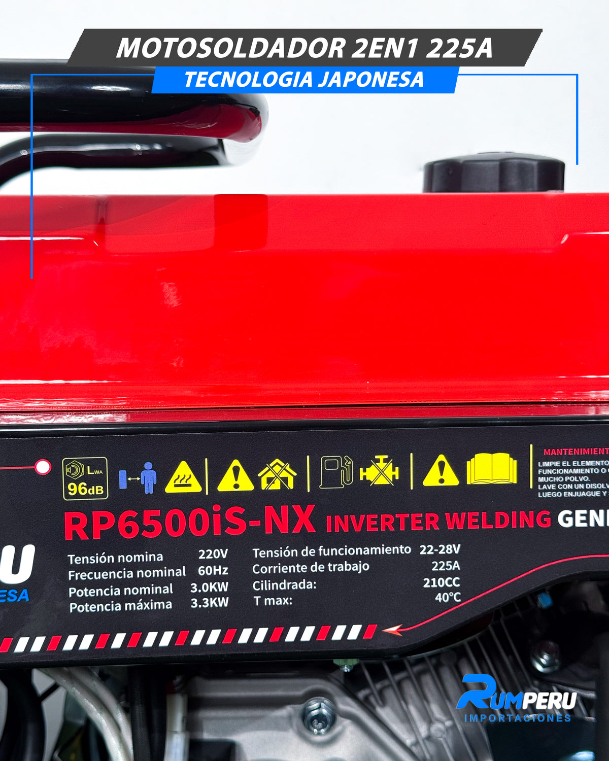 Motosoldador + Generador 225 Amp (Tecnología Japonesa)