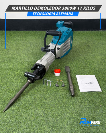 Martillo Demoledor 17Kg 3800W Tecnología japonesa