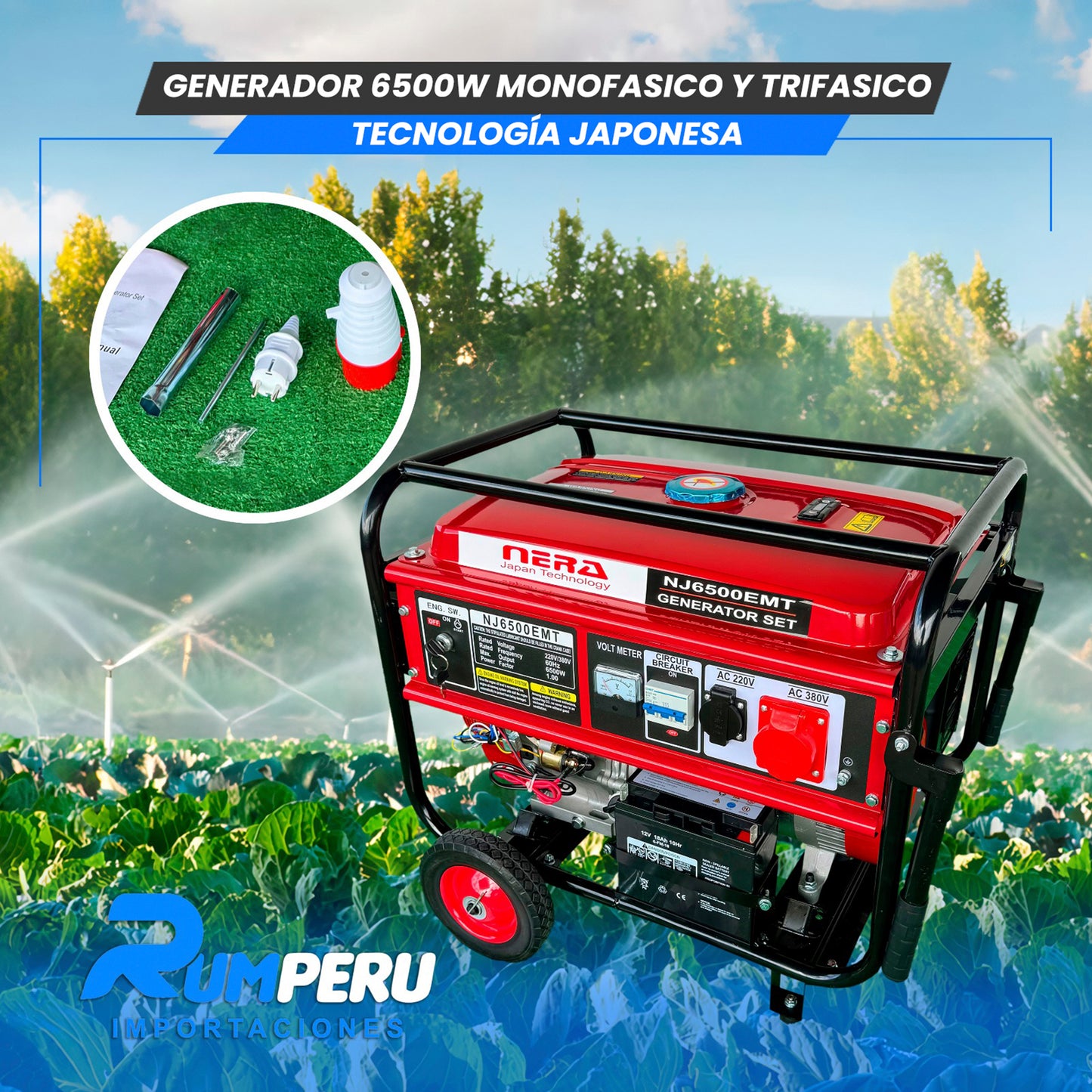 GENERADOR 6500W MONOFASICO Y TRIFASICO CON TECNOLOGÍA ALEMANA