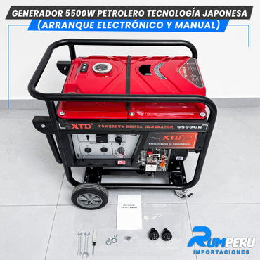 Generador 5500W Petrolero tecnologia japonesa ( Arranque electrónico y Manual )