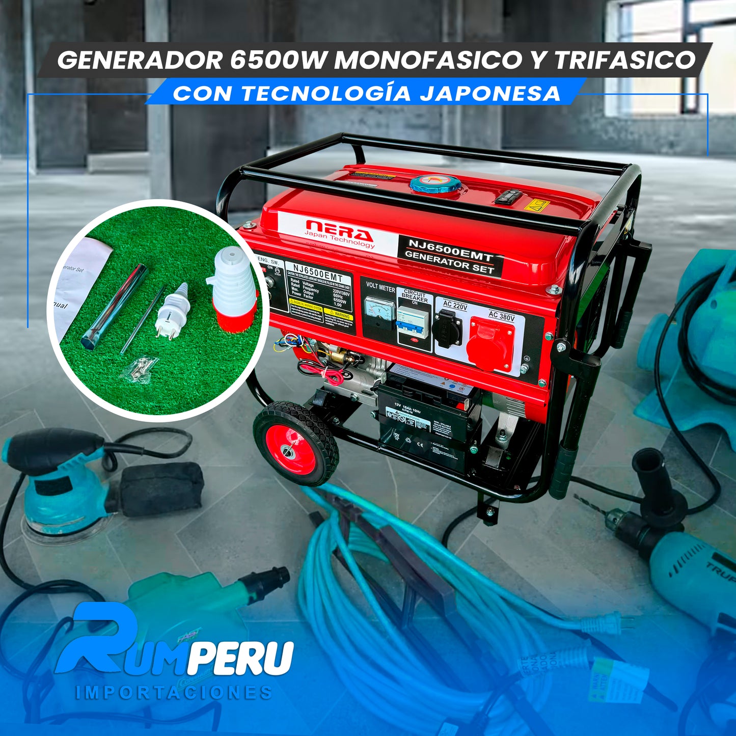 GENERADOR 6500W MONOFASICO Y TRIFASICO CON TECNOLOGÍA ALEMANA