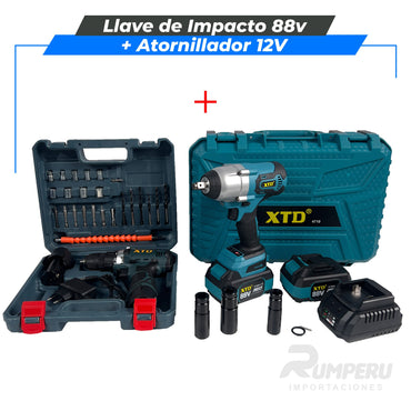 Llave de Impacto 88V + Atornillador 12V