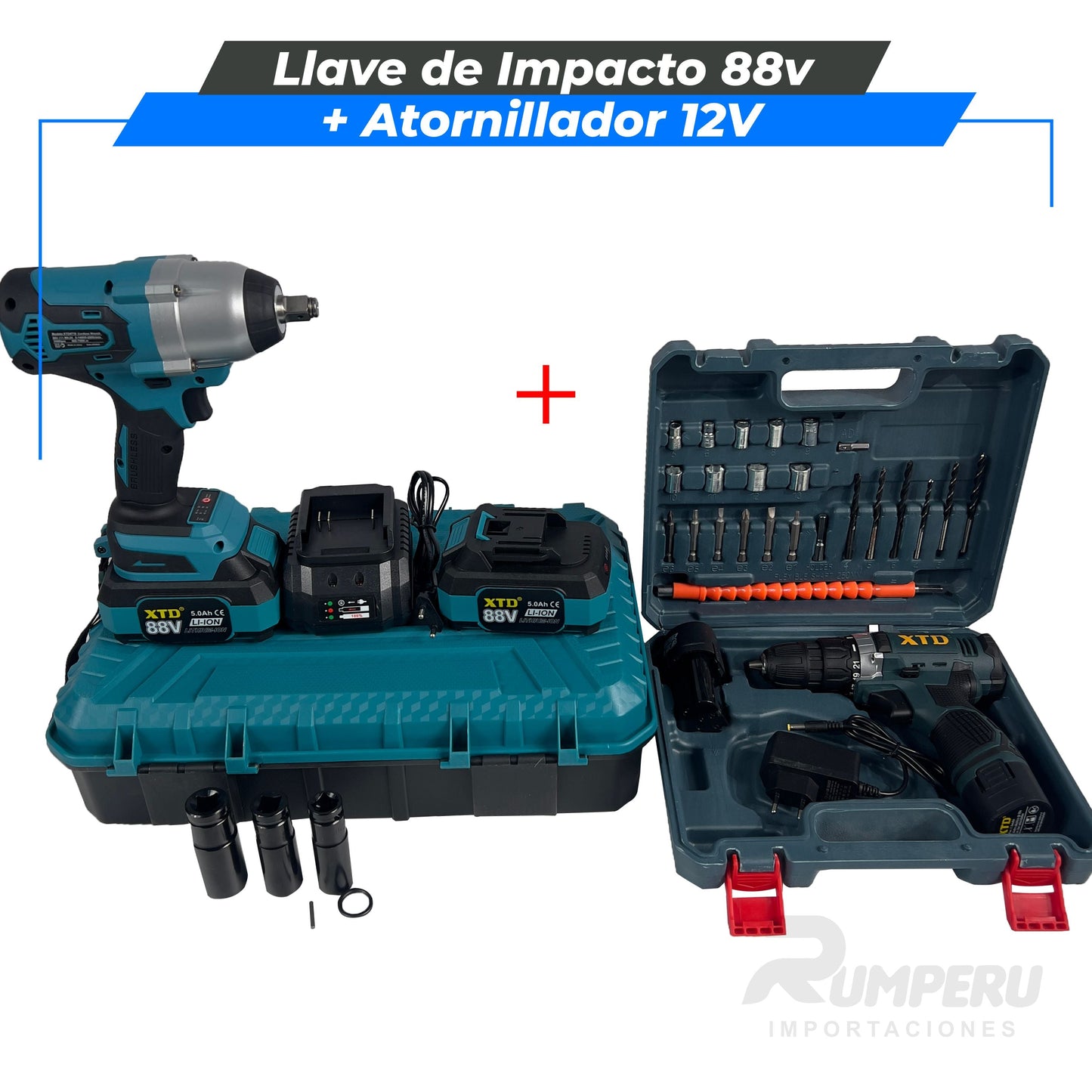 Llave de Impacto 88V + Atornillador 12V