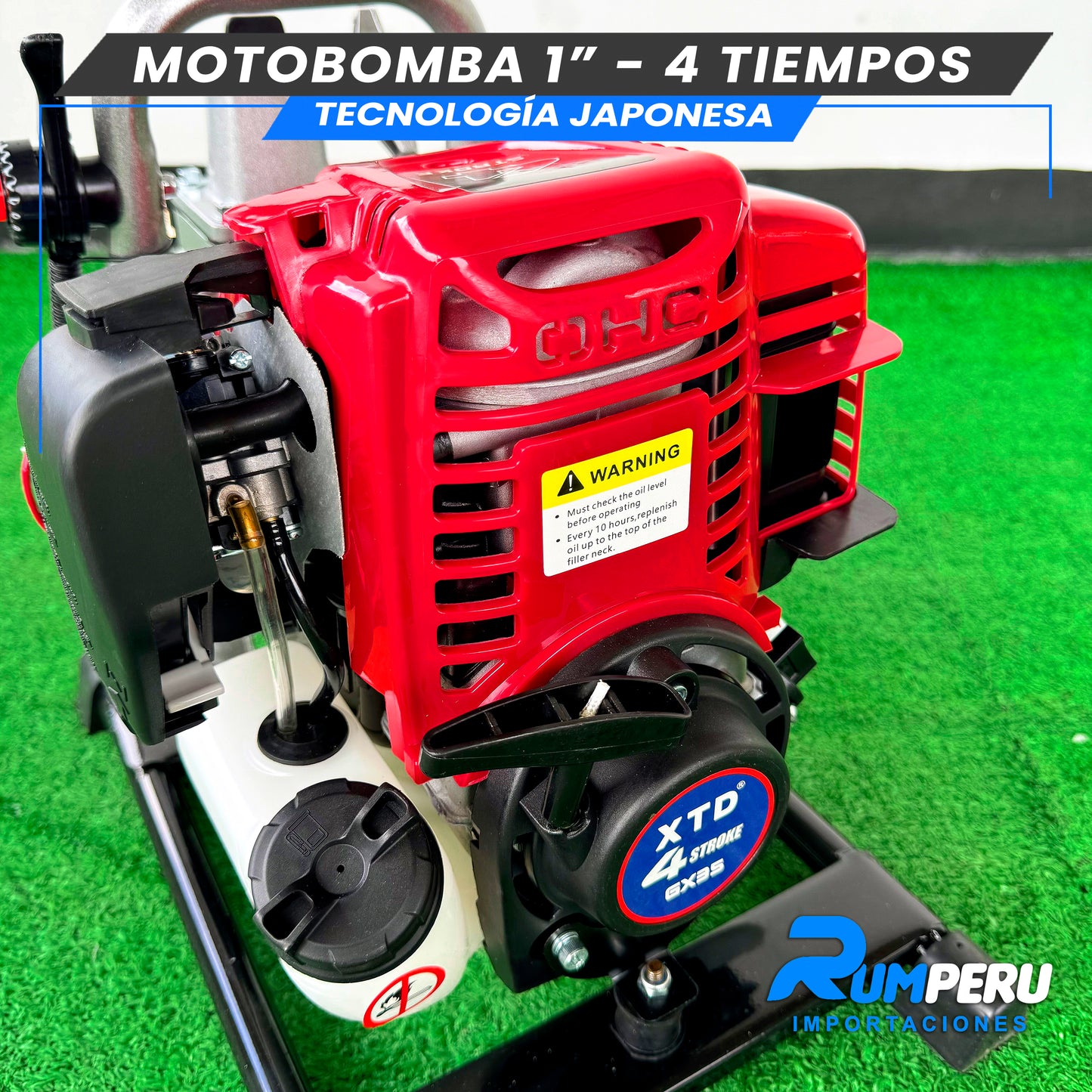 Motobomba 1 pulgada -4 tiempos tecnología Japonesa
