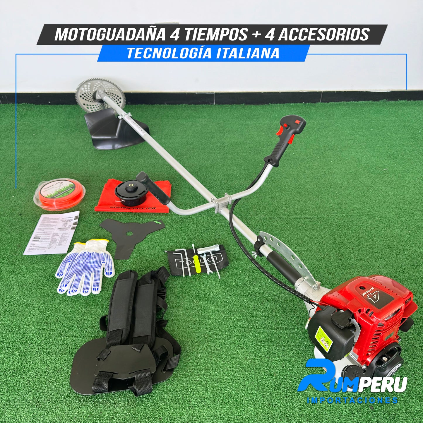 Motoguadaña 3 en 1 Motor 4 Tiempos (Tecnología Italiana)