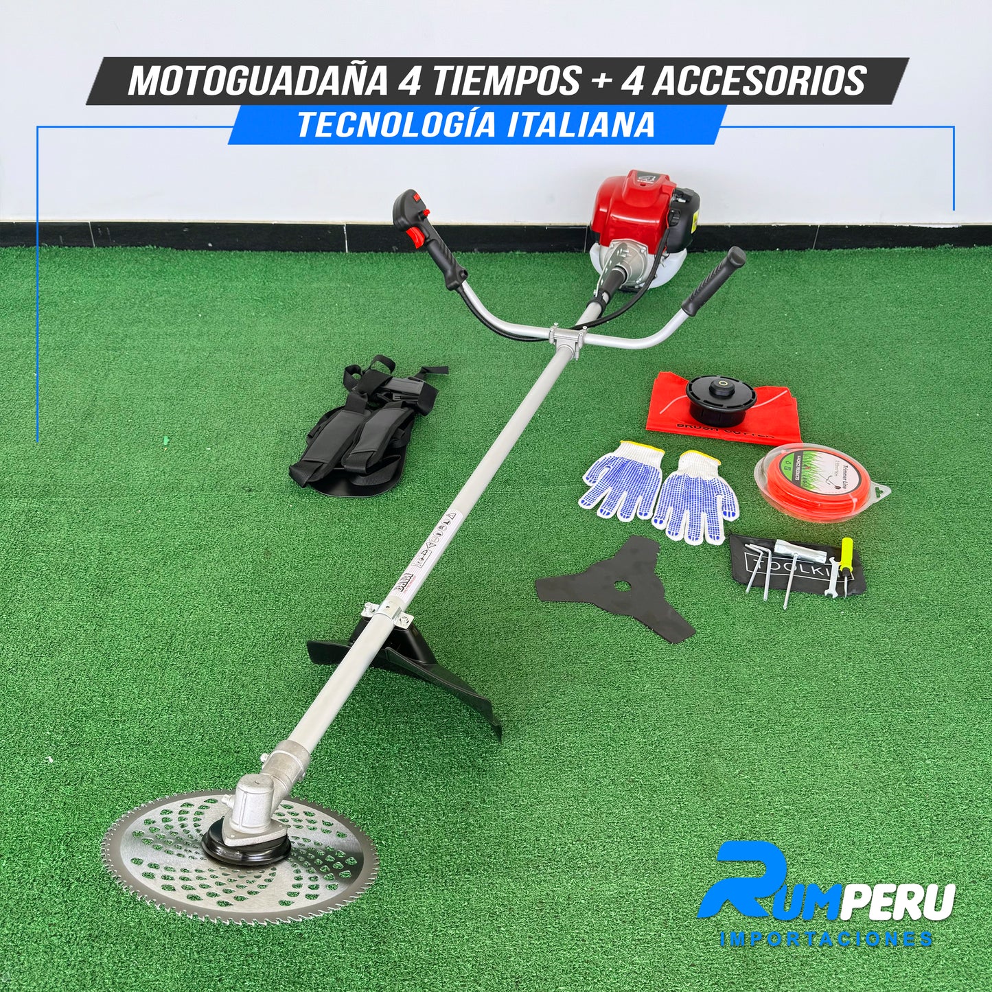 Motoguadaña 3 en 1 Motor 4 Tiempos (Tecnología Italiana)