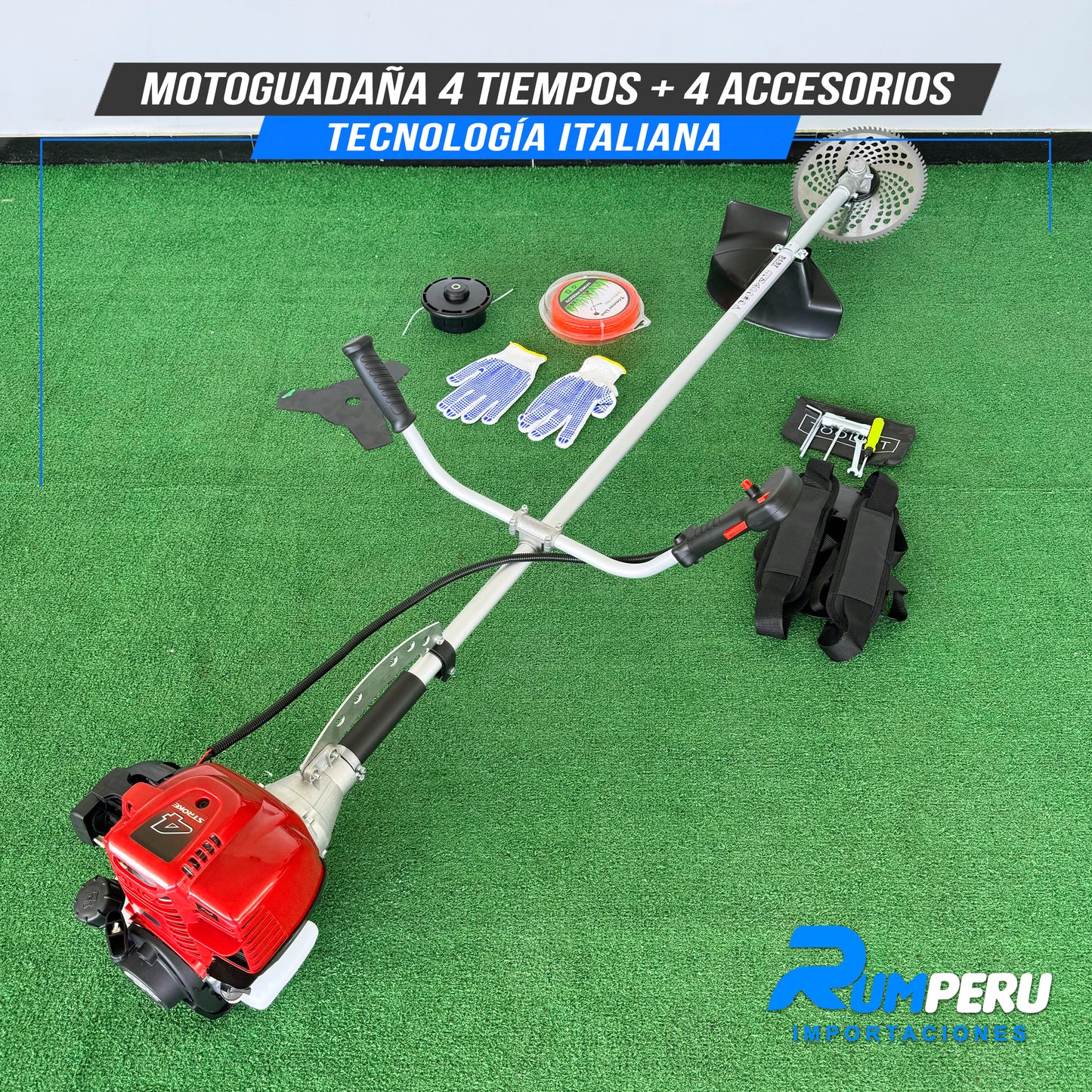 Motoguadaña 3 en 1 Motor 4 Tiempos (Tecnología Italiana)