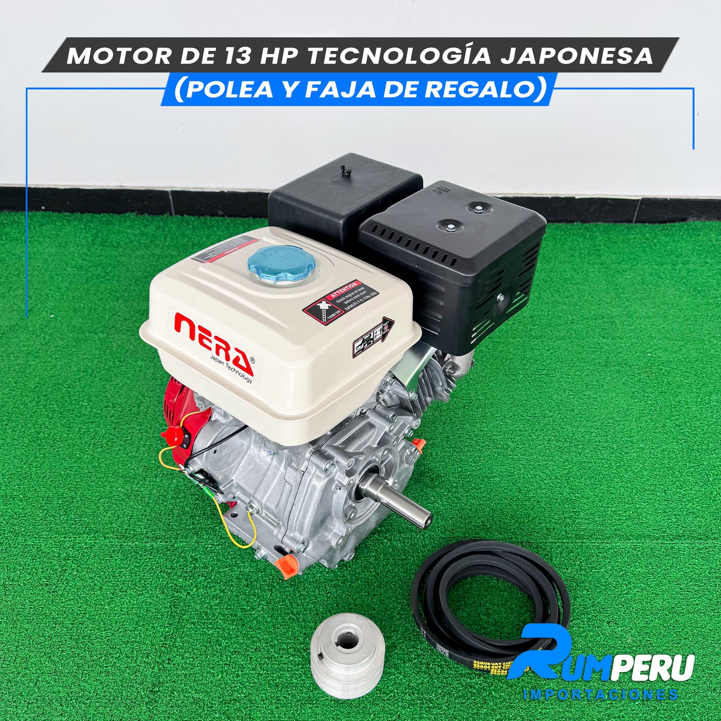 Motor De 13 HP Tecnología Japonesa (Polea y Faja de Regalo)