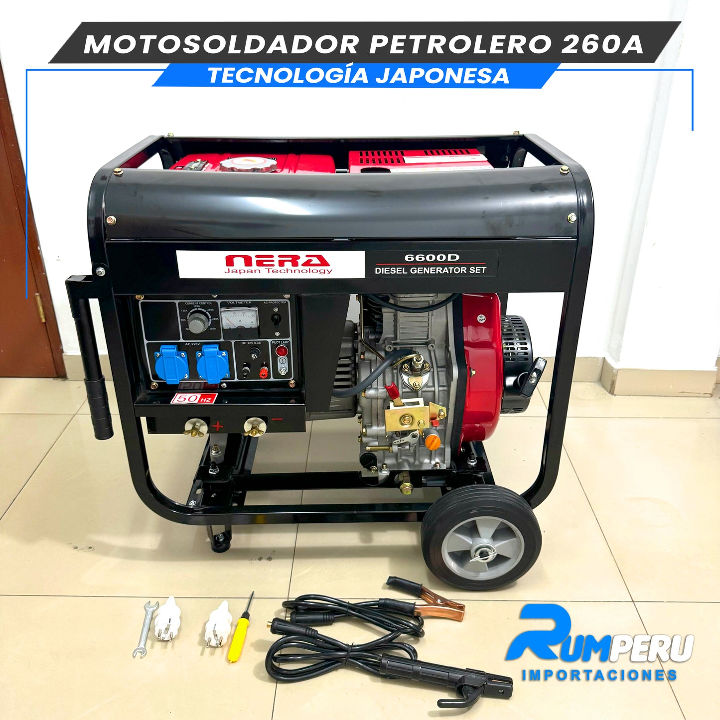 MOTOSOLDADOR PETROLERO 260 AMPERIOS TECNOLOGÍA JAPONESA