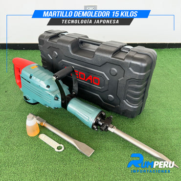 MARTILLO DEMOLEDOR 15 KILO GRAMOS TECNOLOGÍA ALEMANA