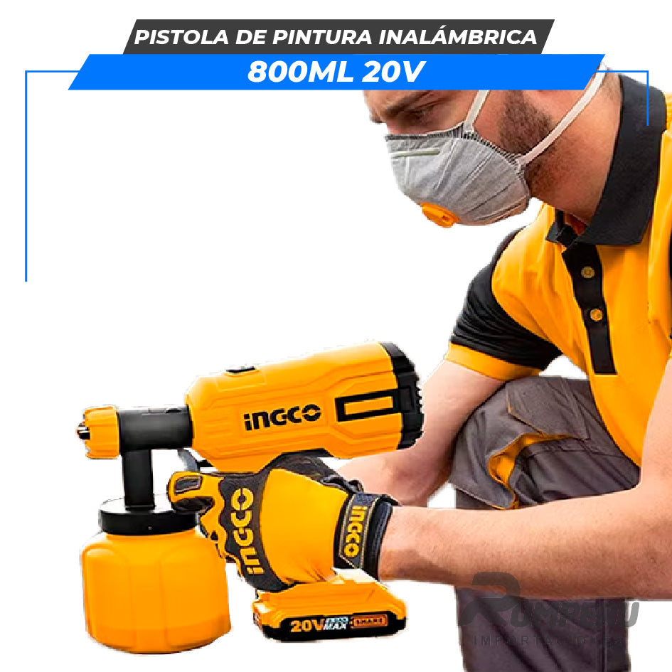 Pistola Pintar 20v Inalámbrica Ingco