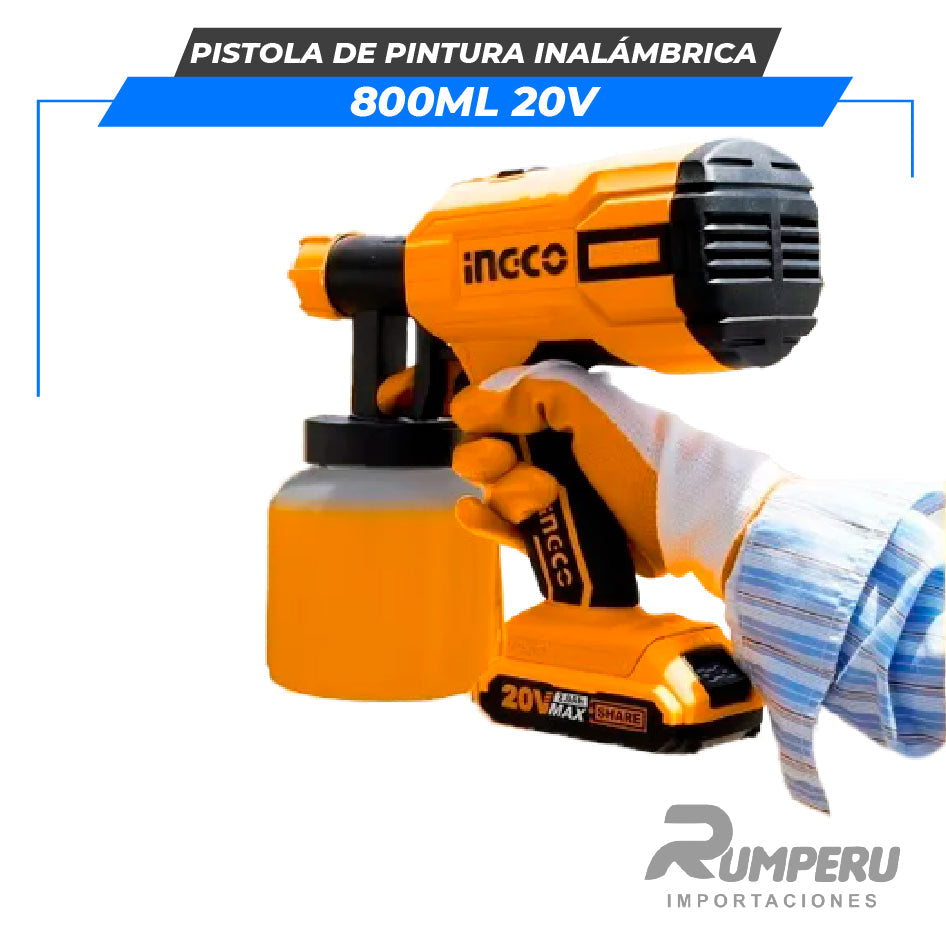 Pistola Pintar 20v Inalámbrica Ingco