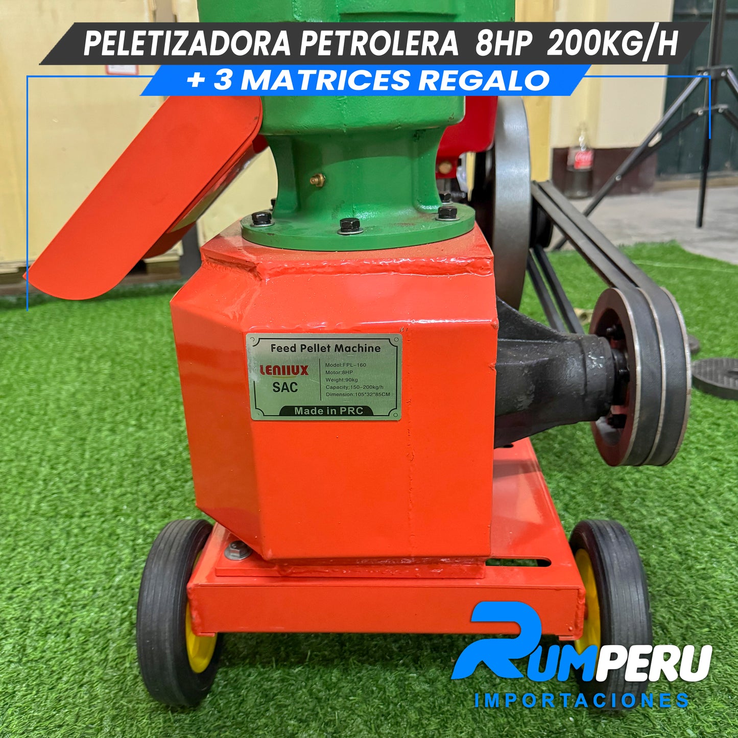 Peletizadoro con Motor Petrolero 8HP 200KG ( 3 MATRICES DE REGALO)
