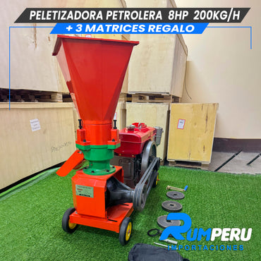 Peletizadoro con Motor Petrolero 8HP 200KG ( 3 MATRICES DE REGALO)