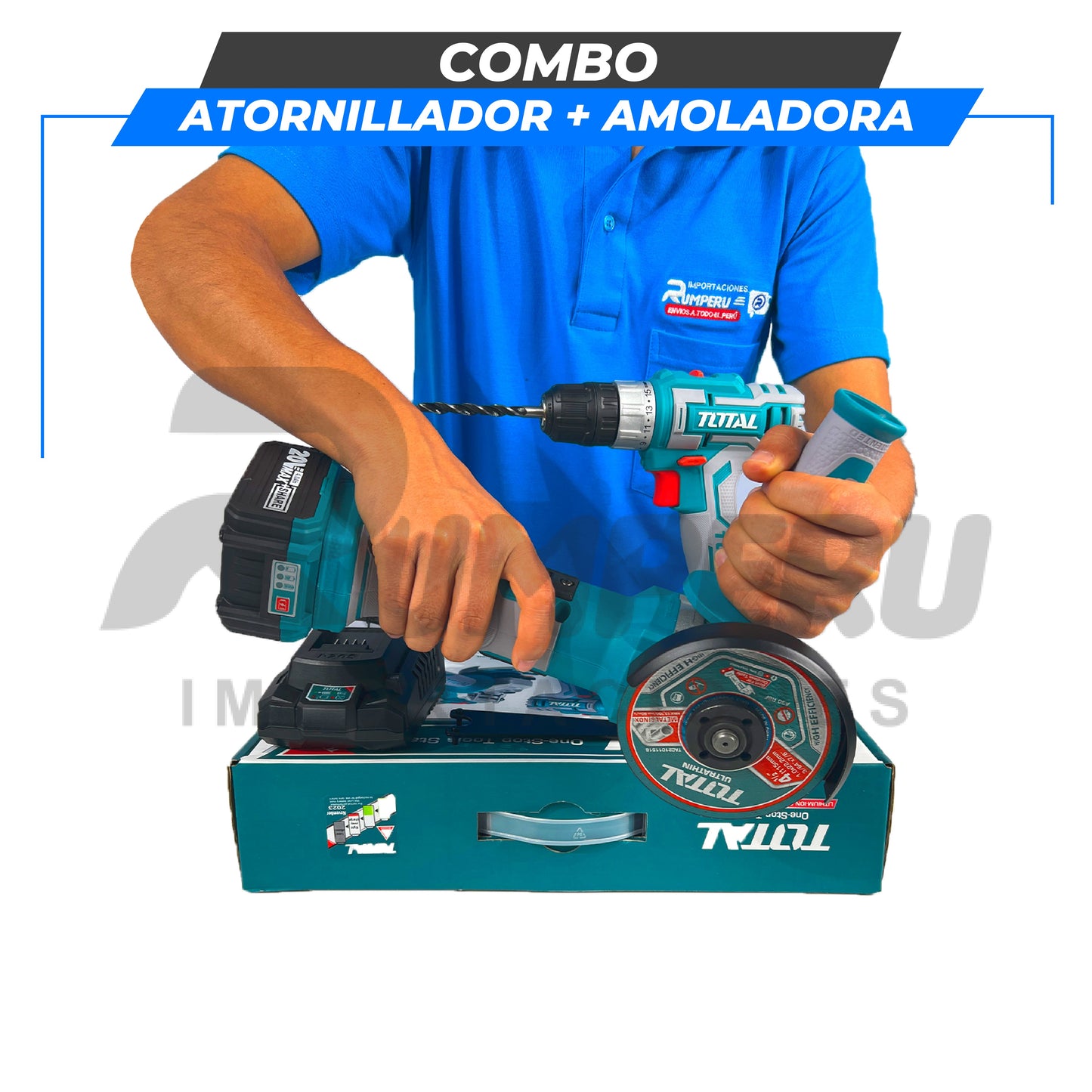 Combo Atornillador + Taladro 20V Total