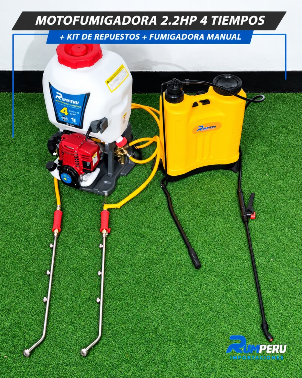 Motofumigadora 2.2HP 4 Tiempos + Kit De Repuestos + Fumigadora manual