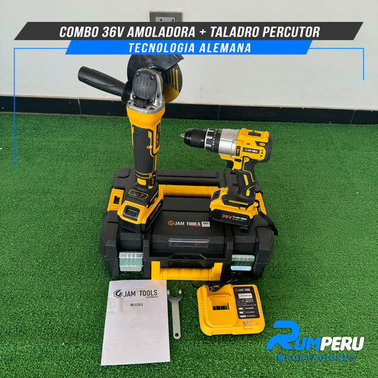 Amoladora + Taladro Percutor 36V ( Tecnología Alemana)