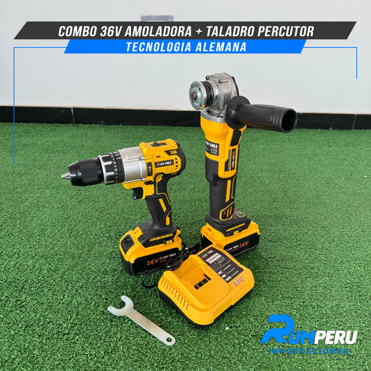 Amoladora + Taladro Percutor 36V ( Tecnología Alemana)