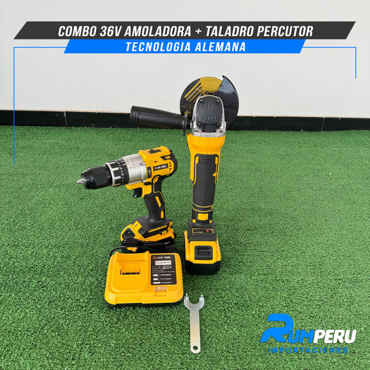 Amoladora + Taladro Percutor 36V ( Tecnología Alemana)