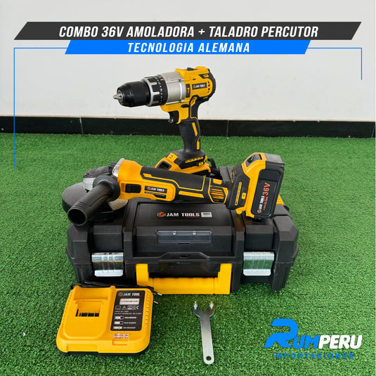 Amoladora + Taladro Percutor 36V ( Tecnología Alemana)