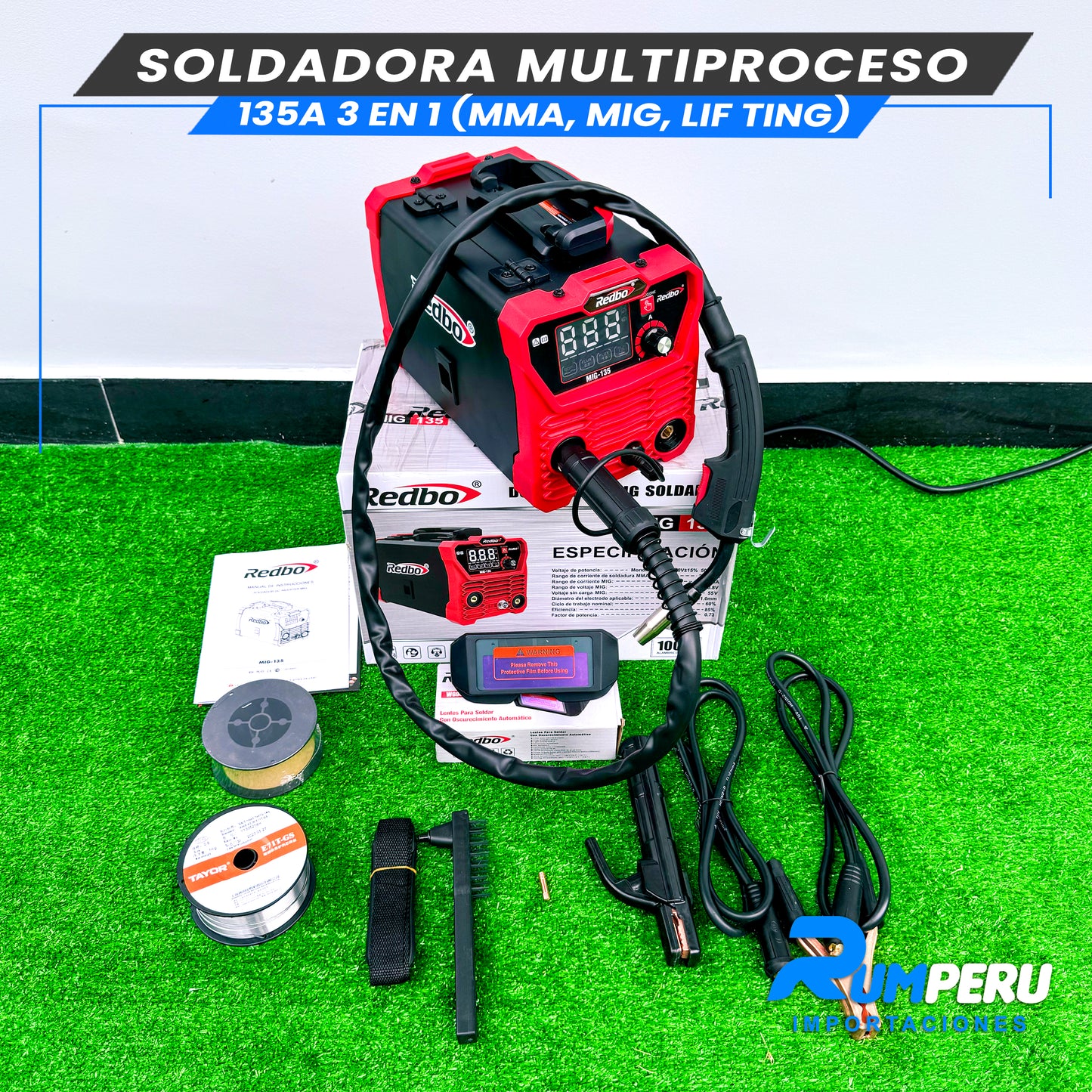 Soldadora Multiproceso MIG 135 Amperios (3 EN 1)