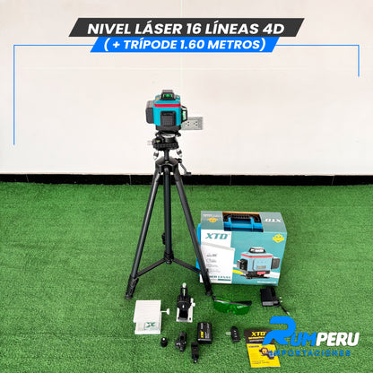 Nivel laser 16 líneas 4D (+ trípode 1.60 metros )