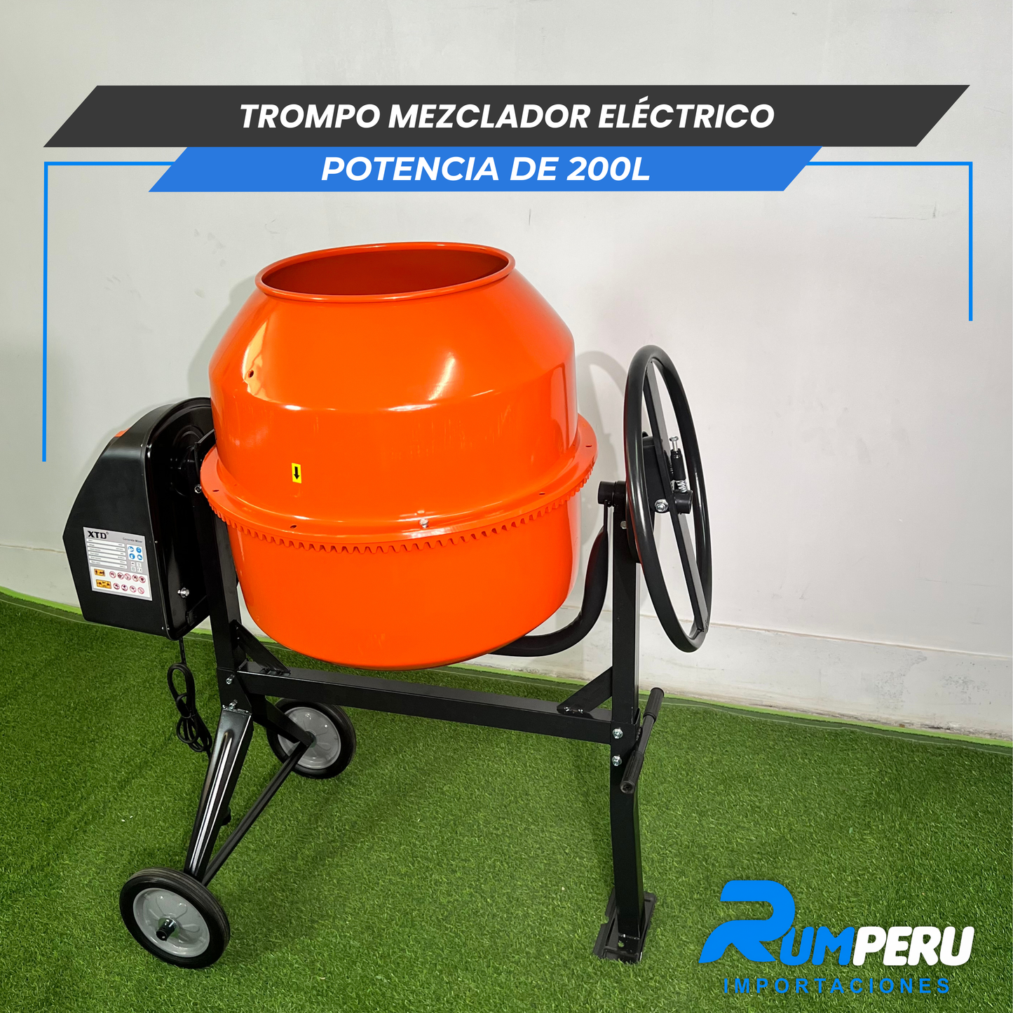 Trompo Mesclador Eléctrico 900W – 200L