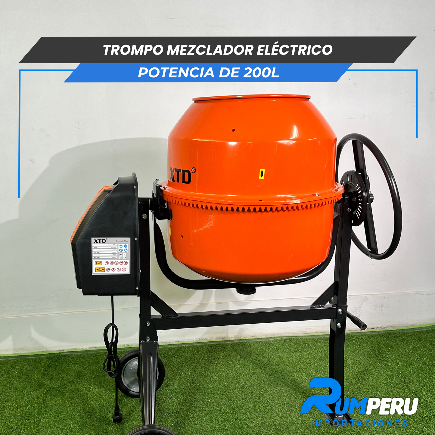 Trompo Mesclador Eléctrico 900W – 200L