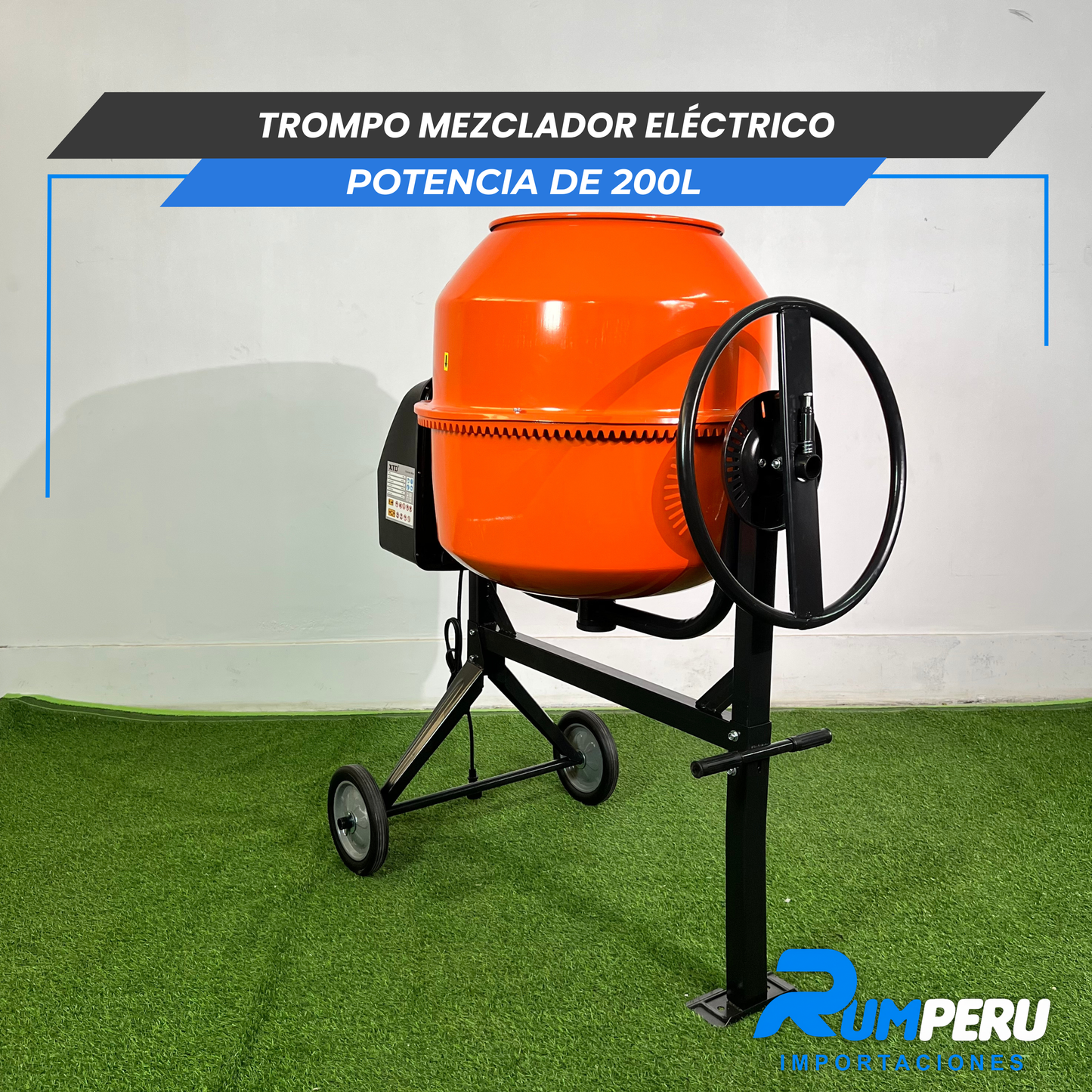Trompo Mesclador Eléctrico 900W – 200L