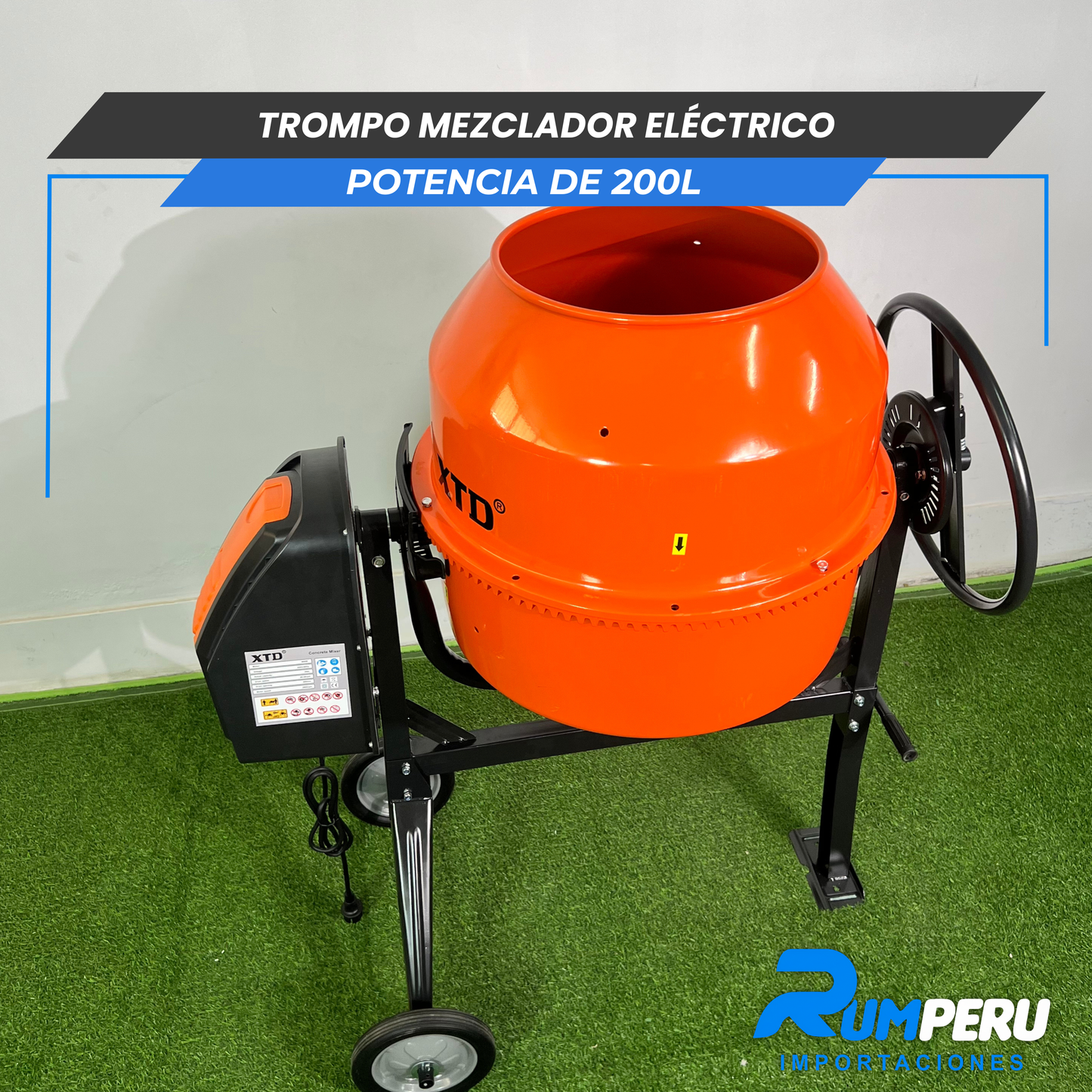 Trompo Mesclador Eléctrico 900W – 200L