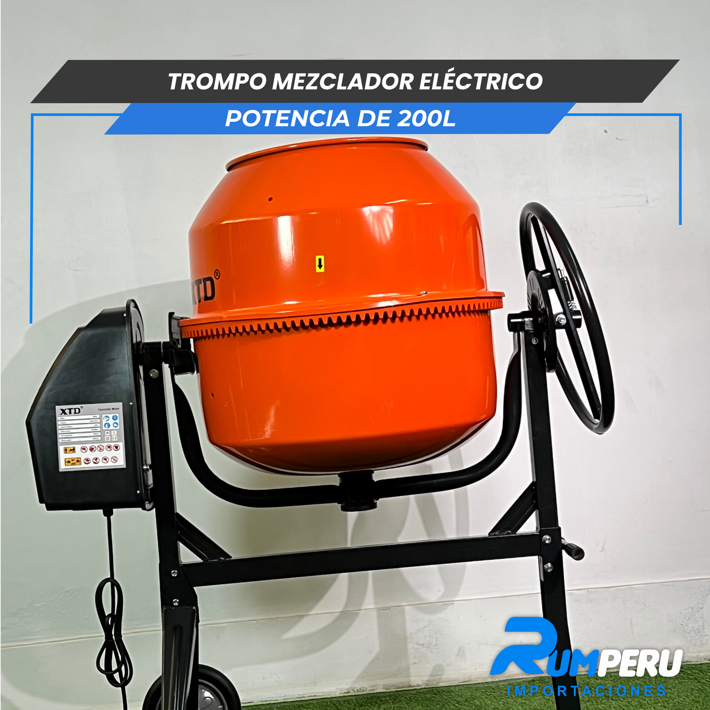 Trompo Mesclador Eléctrico 900W – 200L