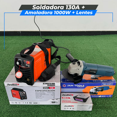 Soldadora  130Amperios MMA + Amoladora 1000w