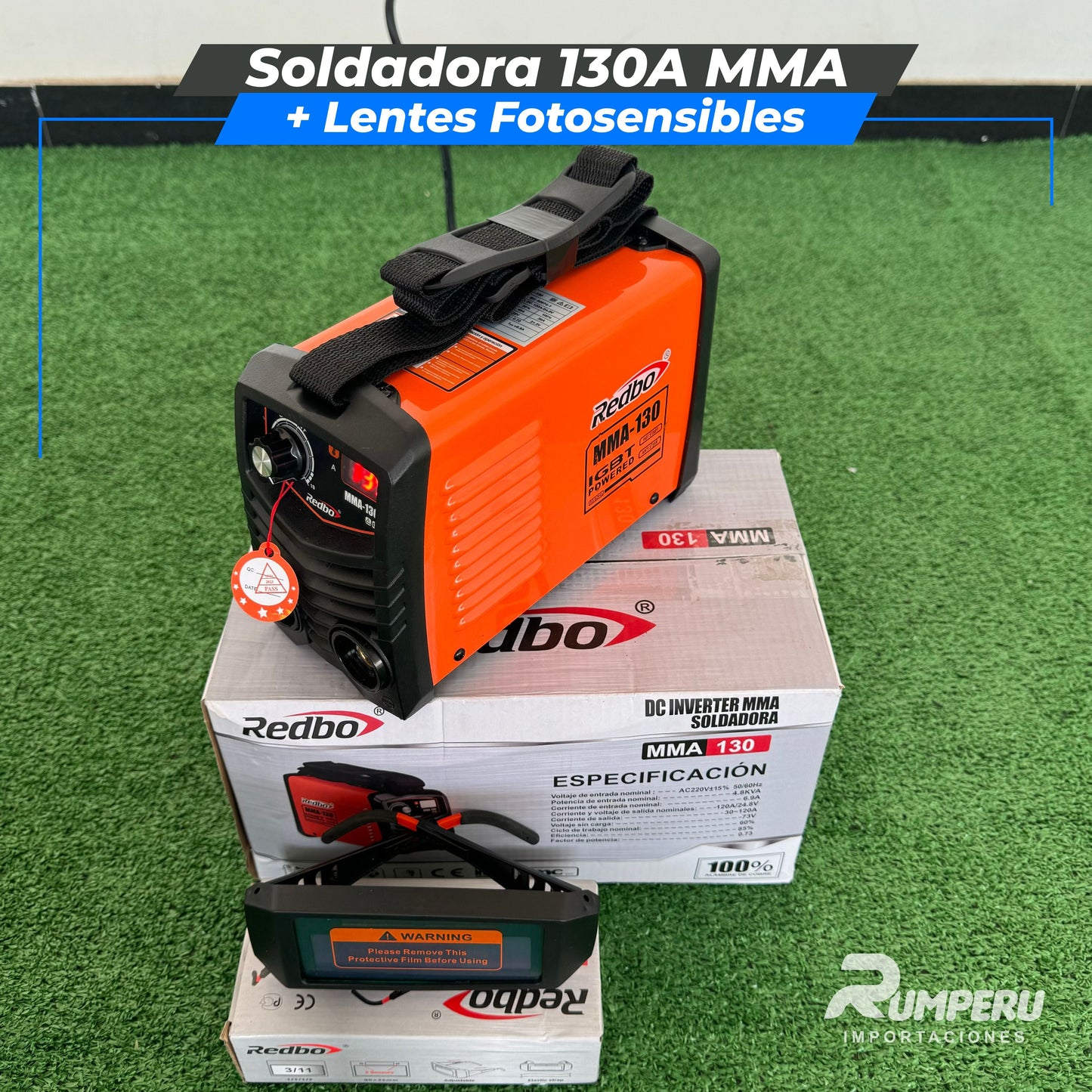 Soldadora Inversora 130A REDBO MMA-130 + Lentes