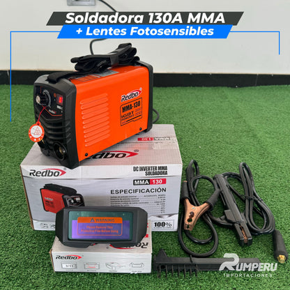 Soldadora Inversora 130A REDBO MMA-130 + Lentes