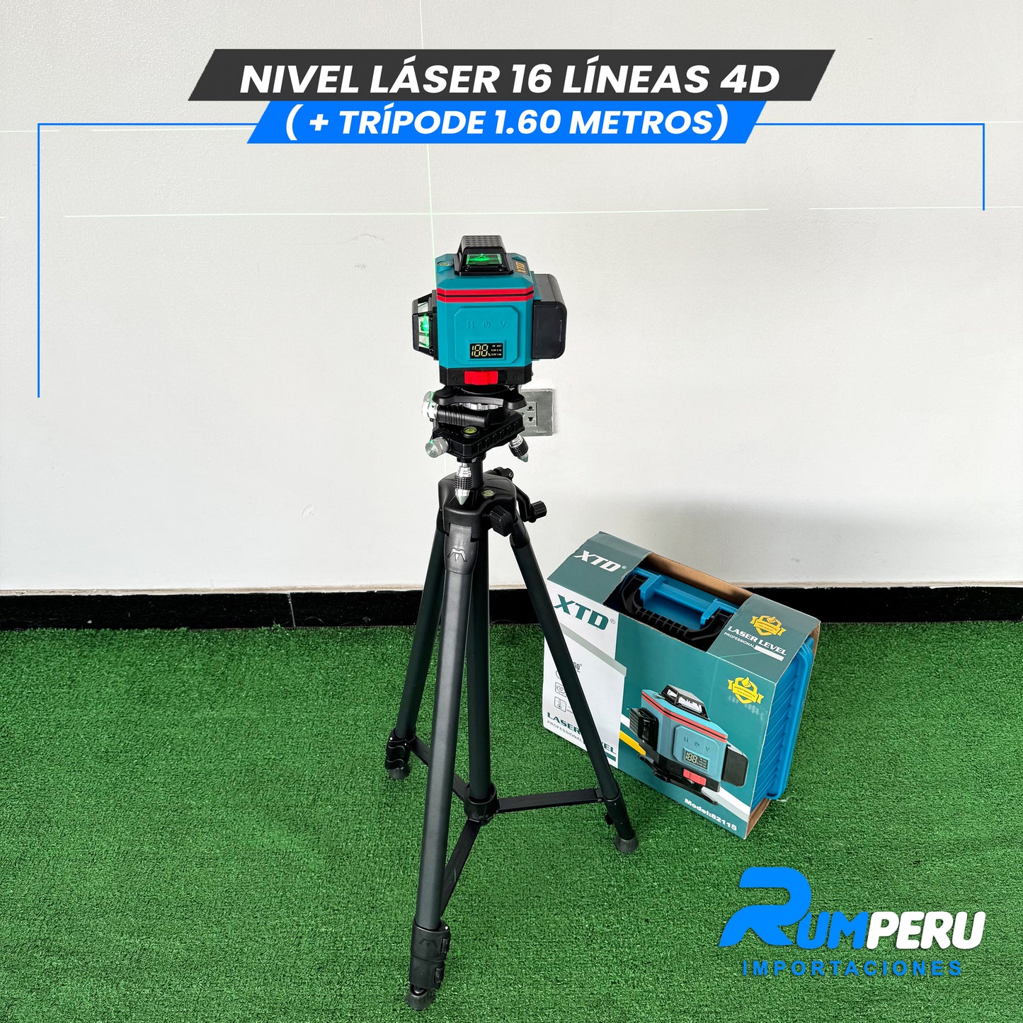 Nivel laser 16 líneas 4D (+ trípode 1.60 metros )